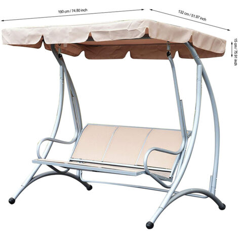 Funda protectora para columpios de jardín – impermeable y a prueba de polvo, color beige – tejido de poliéster 190T – dimensiones: 190 x 132 cm