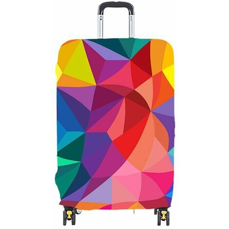 Funda protectora para equipaje de viaje Maleta elástica Trolley para equipaje de 22-28 pulgadas (envíe una etiqueta de equipaje gratis) (M, rombo de color)