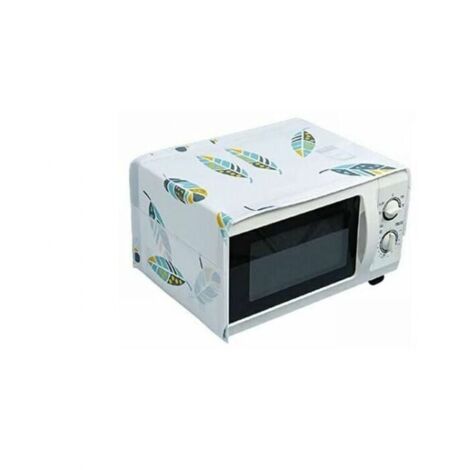 Funda protectora para horno microondas, multifuncional, antigrasa y con bolsillo (estampado de plumas)