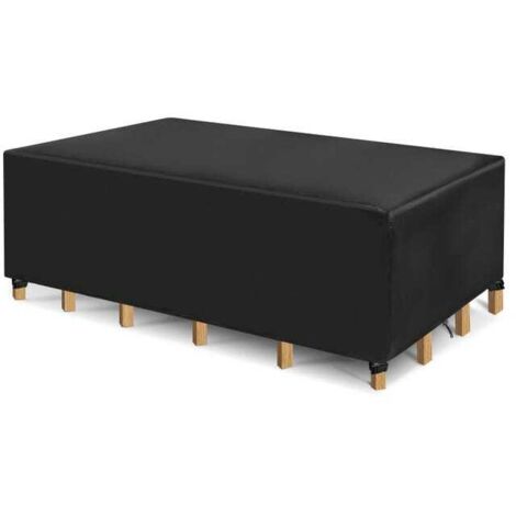 Funda protectora para mesa rectangular en tejido negro 420D, 315  160  74 cm