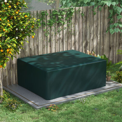 Funda Protectora para Muebles Rectangular Funda de Muebles para Jardín Impermeable Anti-UV Antipolvo 235x190x90 cm Verde
