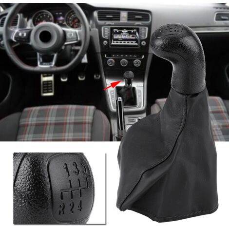 Funda protectora para pomo de palanca de cambios de 5 velocidades, ABS y cuero, compatible con Mercedes Vito W638 1996-1999.