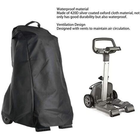 Funda protectora para robot limpiafondos, color plata, material Oxford 420D, impermeable y a prueba de polvo, con ventilación y cordón de sujeción.