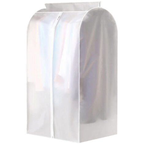 Funda protectora para ropa, bolsa de almacenamiento colgante translúcida e impermeable para armario con cremallera completa.