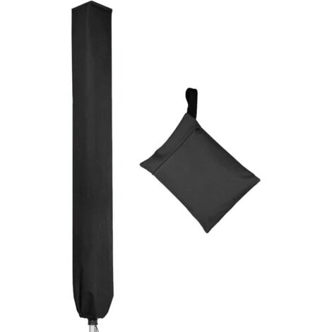Funda protectora para secadoras de paraguas, funda protectora de tela Oxford 600D para secadoras de jardín, funda para tendederos giratorios, 16 x 16 x 165 cm, color negro