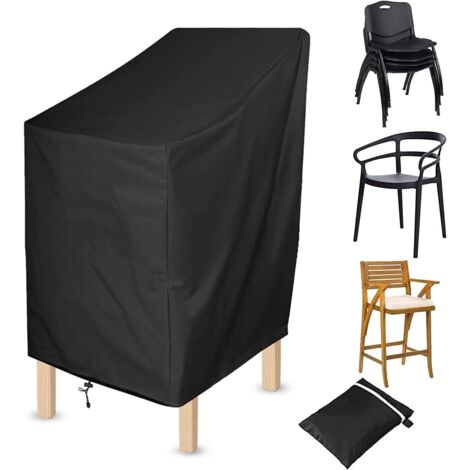 Funda protectora para sillas apilables, funda protectora para sillas de jardín, sillas de balcón, 68 x 68 x 120 cm