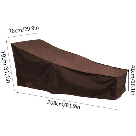 Funda protectora para sillas de jardín [tafetán de poliéster impermeable, 190 g/m²], tamaño 208 x 76 x 41 cm, con cordón ajustable y bolsa de almacenamiento.