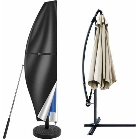 Funda protectora para sombrilla con mástil, funda para sombrilla de 2-4 m, funda protectora para sombrilla grande, protección UV, resistente a la intemperie, al viento y a la nieve, 280x30/81