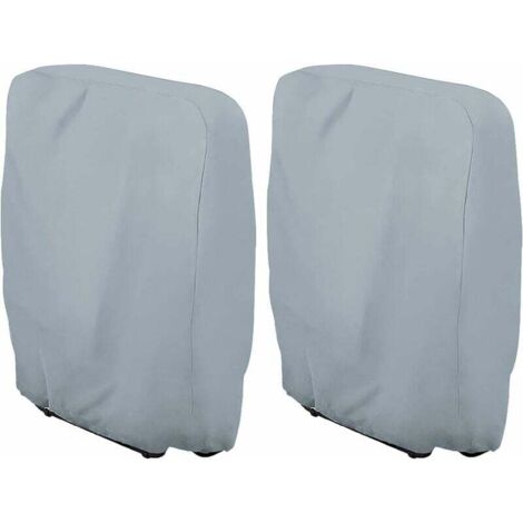 Funda protectora para tumbona plegable, 2 piezas, resistente al polvo, al agua y a los rayos UV, Oxford 210D, para tumbona de jardín, 71 × 110 cm (gris)