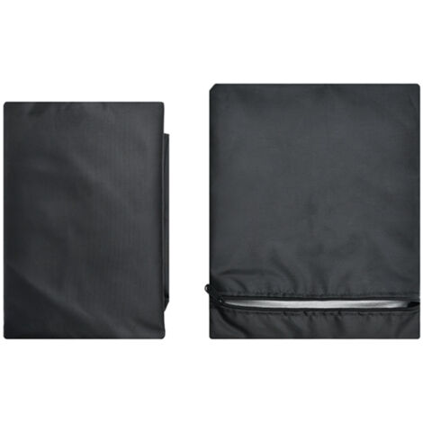 Funda protectora para tumbonas de exterior fabricada en tejido Oxford 210D, de color negro y resistente a los rayos UV, con correas elásticas y ajustables. Dimensiones: 208x76x41x79 cm.