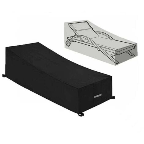 Funda protectora promocional KZQ, impermeable, resistente al viento y anti-UV, de tela Oxford 210D para tumbona, 210 x 75 x 40/80 cm, color negro