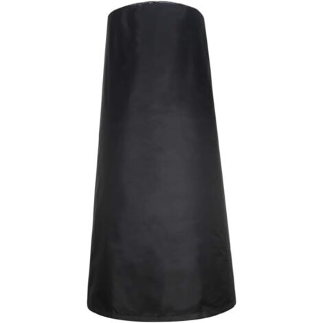 Funda protectora redonda e impermeable para chimenea o barbacoa con cordón ajustable (81x21x48 cm), negra