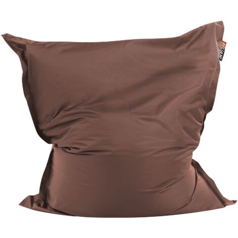 Funda puf cojín moderna extra grande nylon cremallera velcro impermeable duradera interior exterior 140 x 180 cm marrón Fuzzy