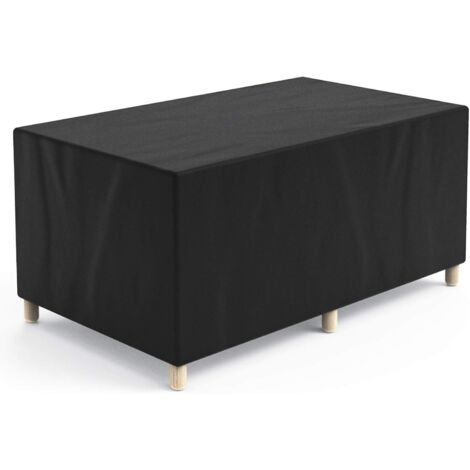 Funda rectangular para mesa de jardín en tejido Oxford 420D impermeable y cortavientos 242 x 162 x 100 cm