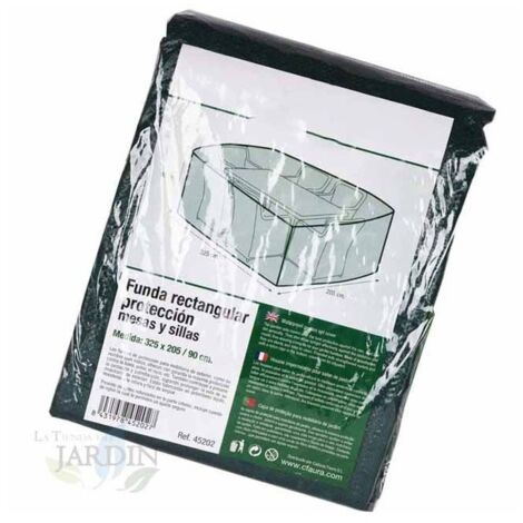 Funda rectangular protección sillas y mesas, 325 x 205 x 90 cm, funda de protección para muebles de jardín contra lluvia y sol