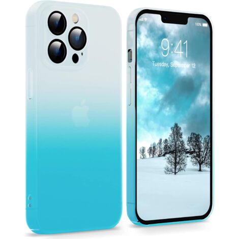 FUNDA RÍGIDA PARA APPLE IPHONE 13 PRO BLANCA Y AZUL OMBRE A2483