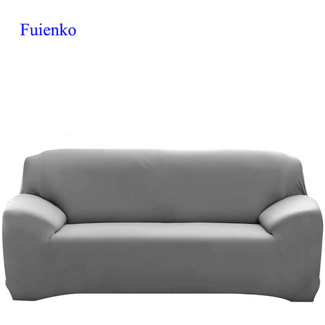 bosquejo Confiar efectivo Funda para sofá elástica para sala de estar, 3 plazas, funda para silla,  decoración de licra (gris)