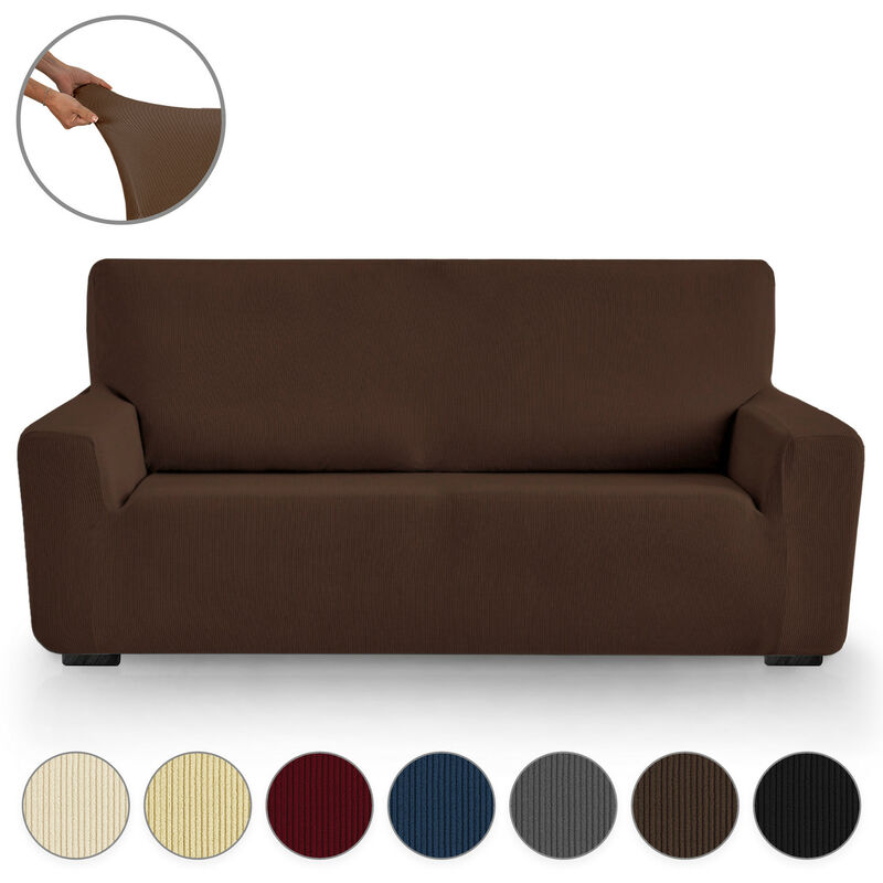 

Eiffel Textile - Funda de Sof� El�stica Adaptable Milan 3 Plazas (180-240 cm) Marron - Marron