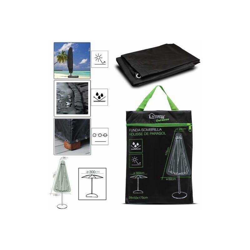 

Teletiendaoutlet - Funda Protectora Sombrilla 28x50x175 negra