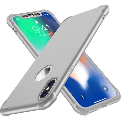 FUNDA TRASERA DE CRISTAL PARA IPHONE XS MAX 6.5' PLATA