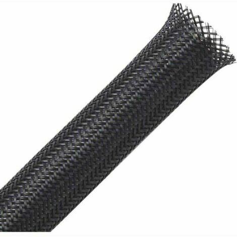 Funda trenzada extensible para cables ZVD de 13 mm x 30 m, ideal para ocultar y ordenar cables y alambres de automoción.
