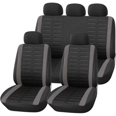 Funda universal para asiento de coche, color negro y gris, juego de fundas universales para asientos delanteros y traseros, accesorios de interior, gadgets.