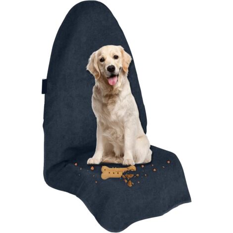 Funda universal para asiento delantero de coche, impermeable, antideslizante y absorbente del sudor, lavable a máquina. Fabricada en una cómoda toalla, ideal para fitness (negra).