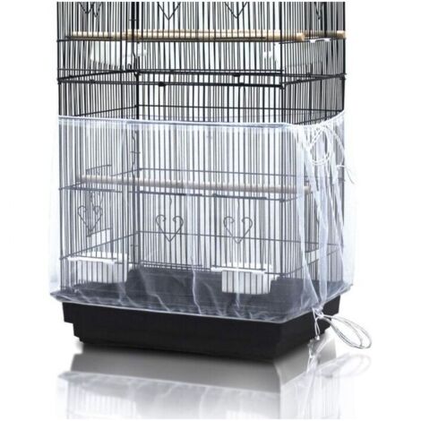 Funda universal para jaula de pájaros, red para loros, para recolector de semillas, blanca, duradera, transpirable y lavable (jaula no incluida)