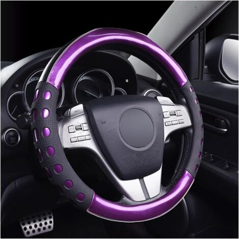 Funda Volante Coche, Volante Funda De Piel Laser Cepillado, Cubre Volante Antideslizante Transpirable, Moda Funda Volantes Coche Universal, Accesorios Coche para Automóvil, Furgoneta(Púrpura)