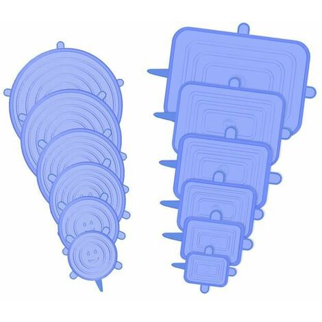 Fundas de almacenamiento de silicona azul 12 piezas