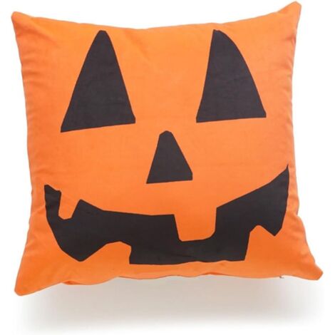 Fundas de almohada decorativas de lino con estampado de Halloween para sofá, diseño de fantasma, 45×45 cm