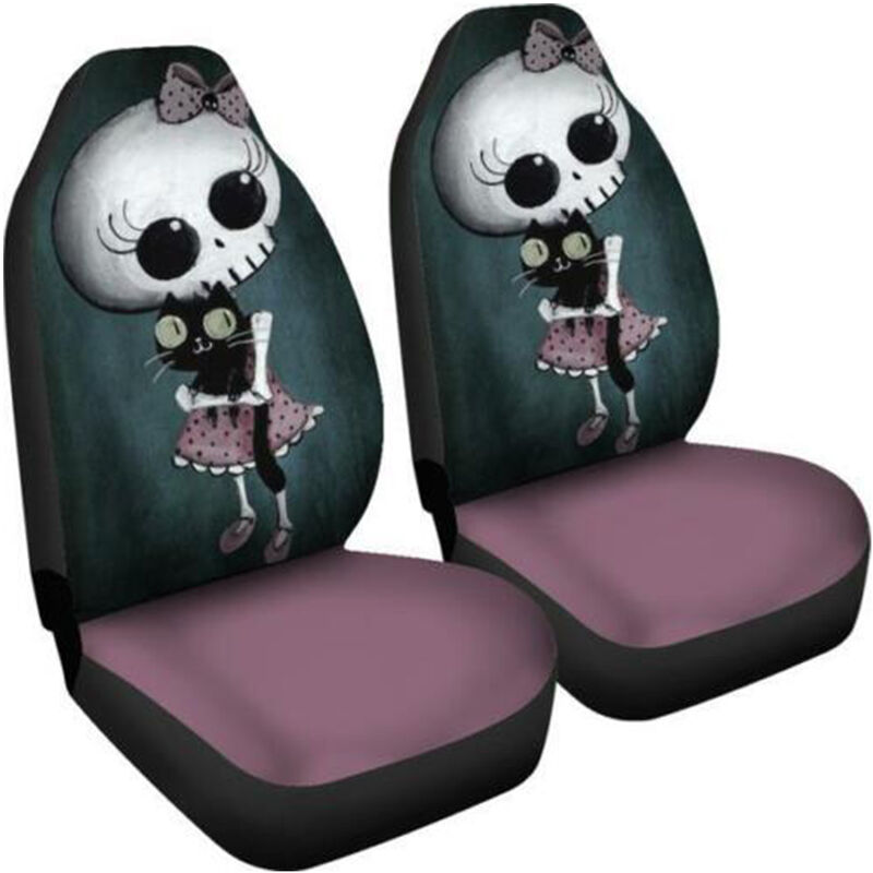 

Fundas de asiento de coche Zombie Girl Skull Cushion Funda de asiento de coche Funda frontal de coche (Zombie 2PCS)