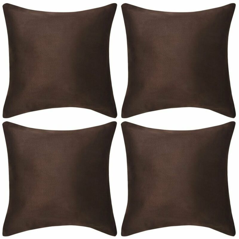 

Fundas de cojin 4 uds 40x40 cm poliester gamuza marron