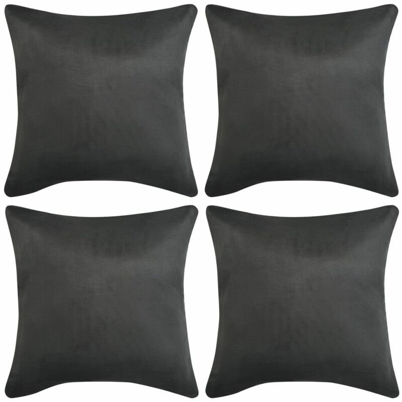 

Fundas de cojín 4 uds 40x40cm poliéster gamuza antracita