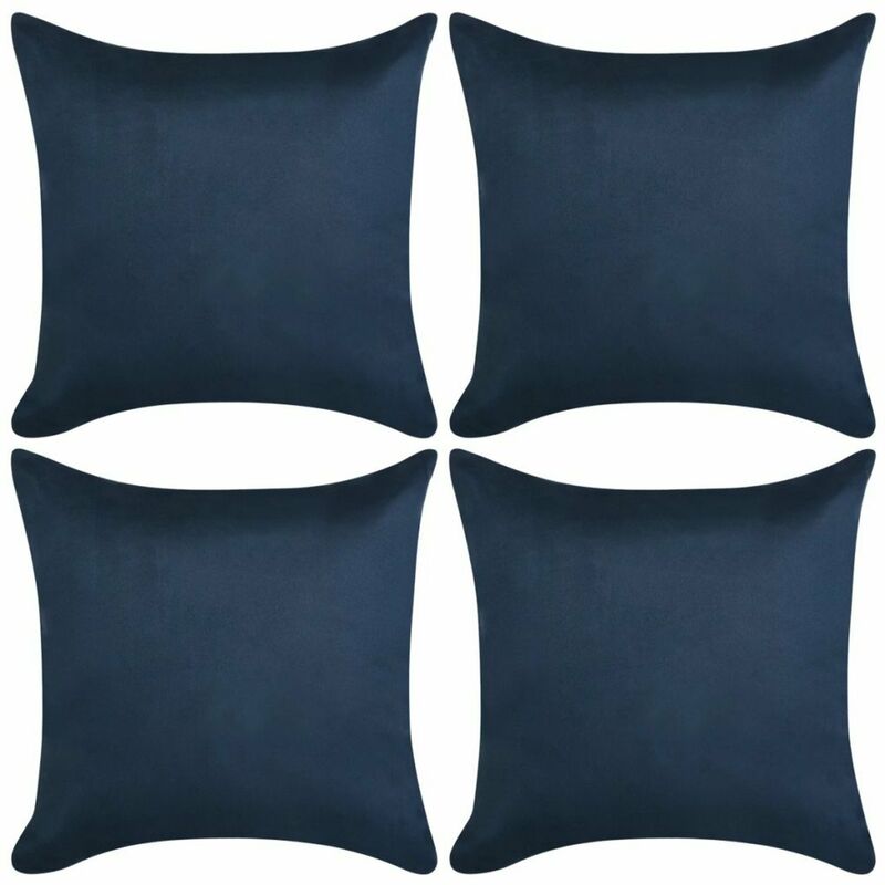 

Fundas de Cojin 4 uds 40x40cm poliester gamuza azul marino