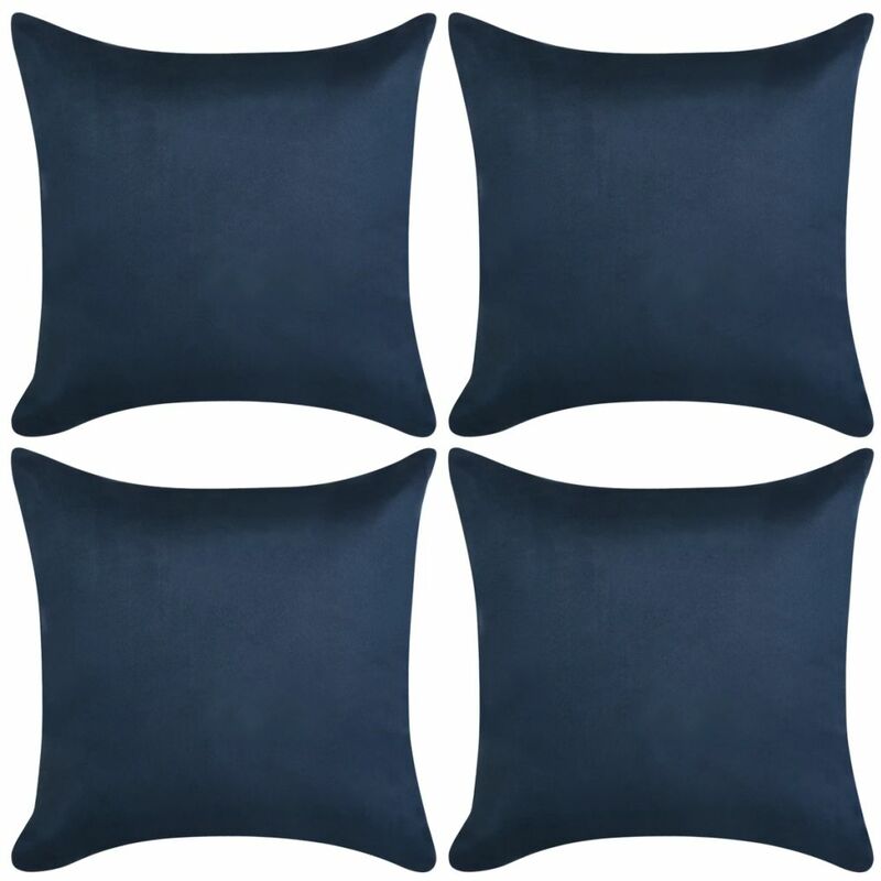 

Fundas de Cojín 4 uds 40x40cm poliéster gamuza azul marino