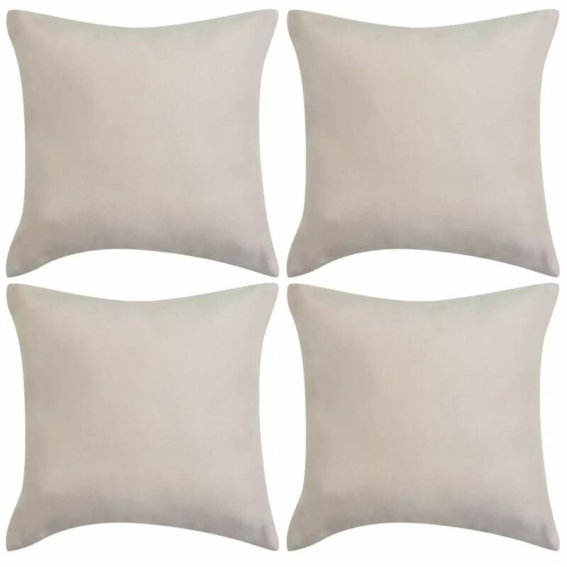 

Fundas de cojin 4 uds 80x80 cm poliester gamuza beige