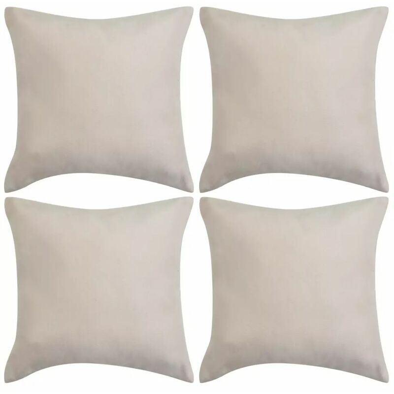

Fundas de cojín 4 uds 80x80 cm poliéster gamuza beige