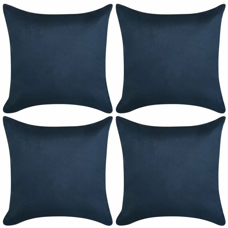 

Fundas de cojin 4 uds 80x80cm Poliester gamuza azul marino