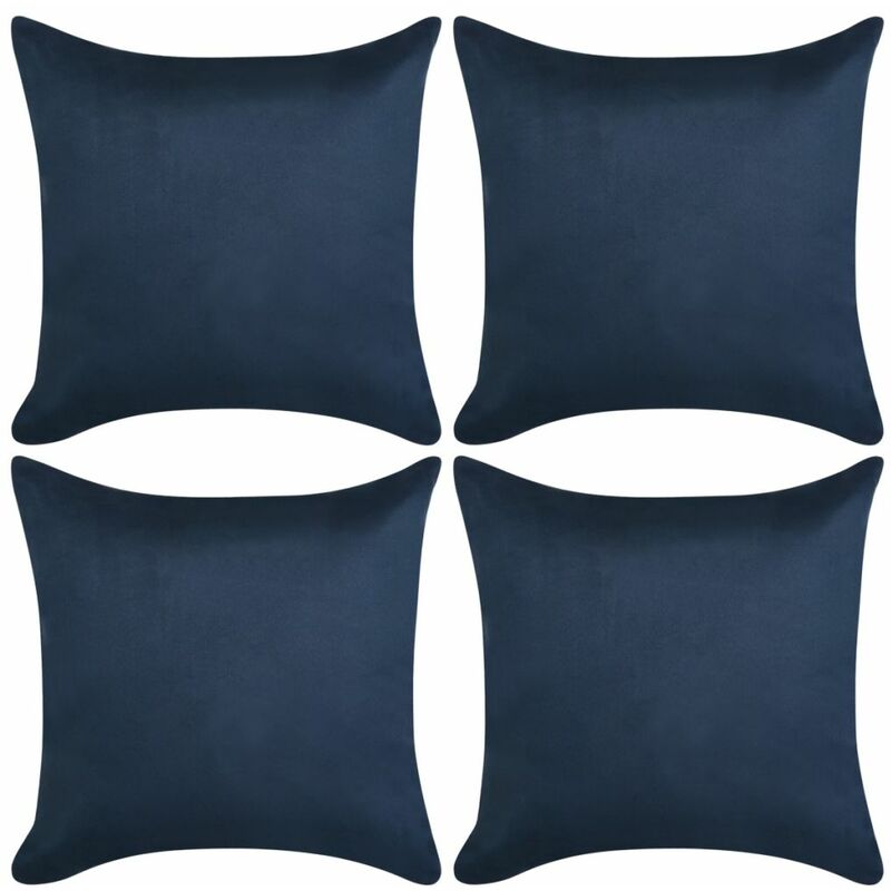 

Fundas de cojín 4 uds 80x80cm Poliéster gamuza azul marino