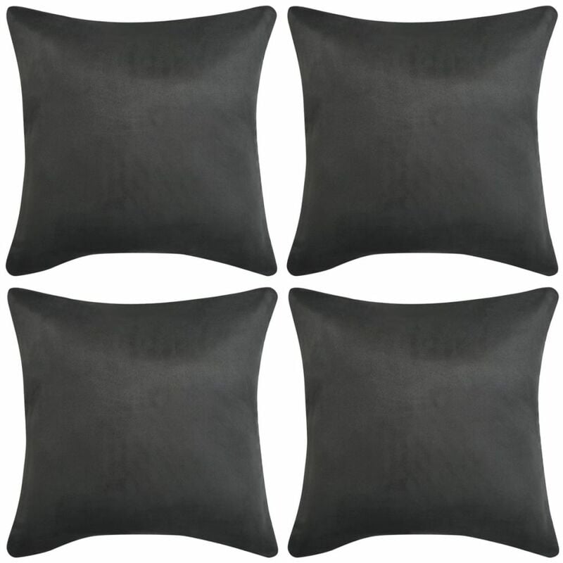 

Fundas de Cojín 4 uds 80x80cm poliéster gamuza gris