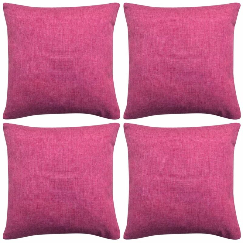 

Fundas de cojin 4 unidades apariencia de lino 50x50 cm rosa