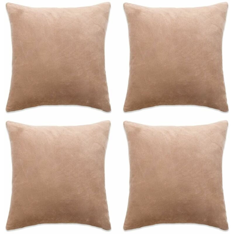 

Fundas de cojín de terciopelo 40x40 cm beige 4 unidades