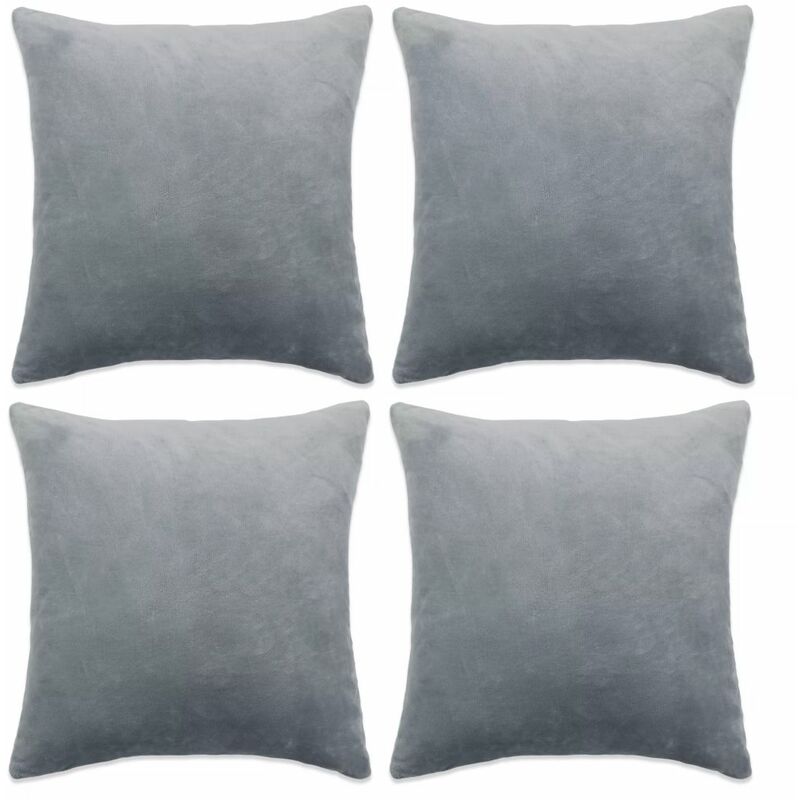 

Fundas de cojín de terciopelo 40x40 cm gris 4 unidades