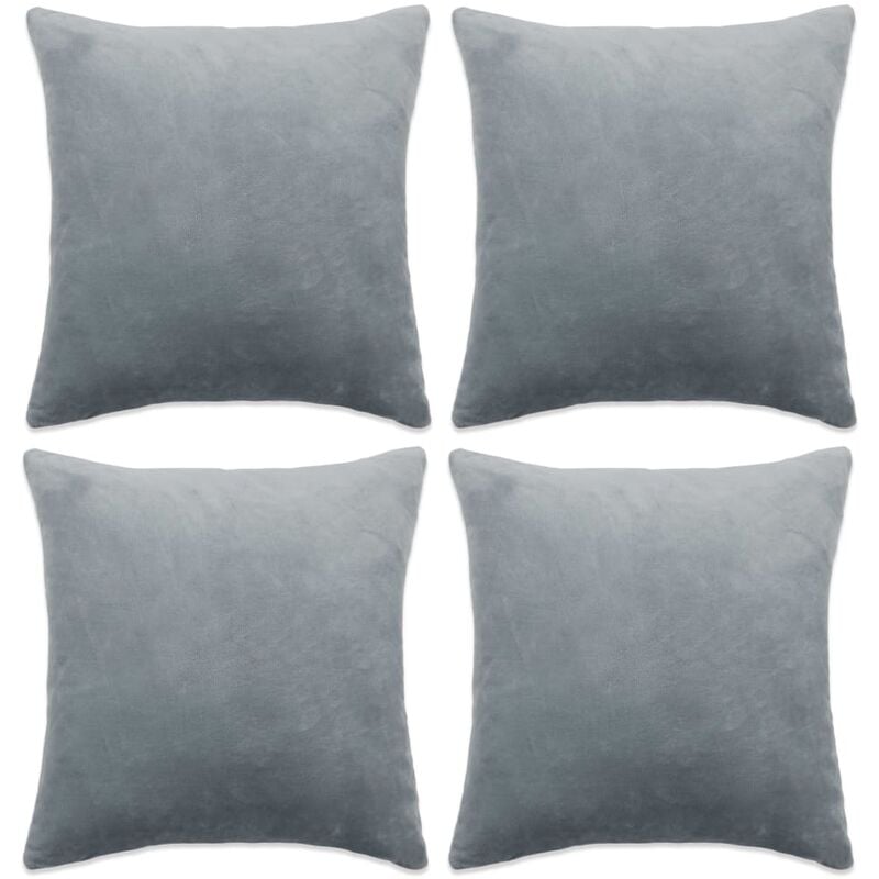 

vidaXL 4x Fundas de Cojín de Terciopelo 40x40 cm Gris - Gris