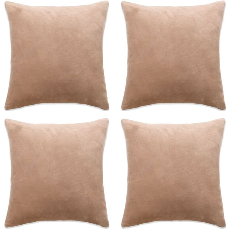 

4x Fundas de Cojín de Terciopelo 40x40 cm Beige - Beige - Vidaxl