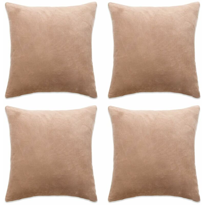 

Fundas de cojín de terciopelo 50x50 cm beige 4 unidades