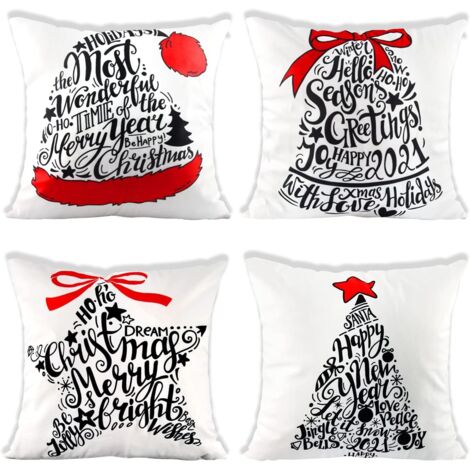 Fundas de cojín navideñas, fundas de almohada navideñas, fundas de cojín con temática navideña, fundas decorativas navideñas, fundas de almohada navideñas de algodón y lino para la decoración del sofá