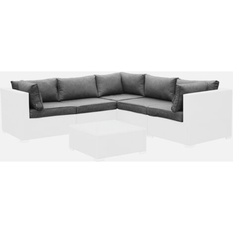 Fundas de cojín para conjunto de jardín, Napoles, Gris, 70x70x12 cm
