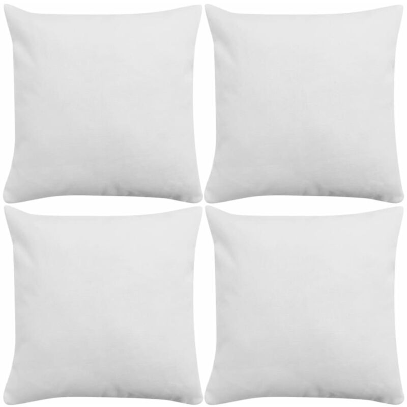 

Fundas de cojines 4 uds apariencia de lino blanco 50x50 cm - Blanco